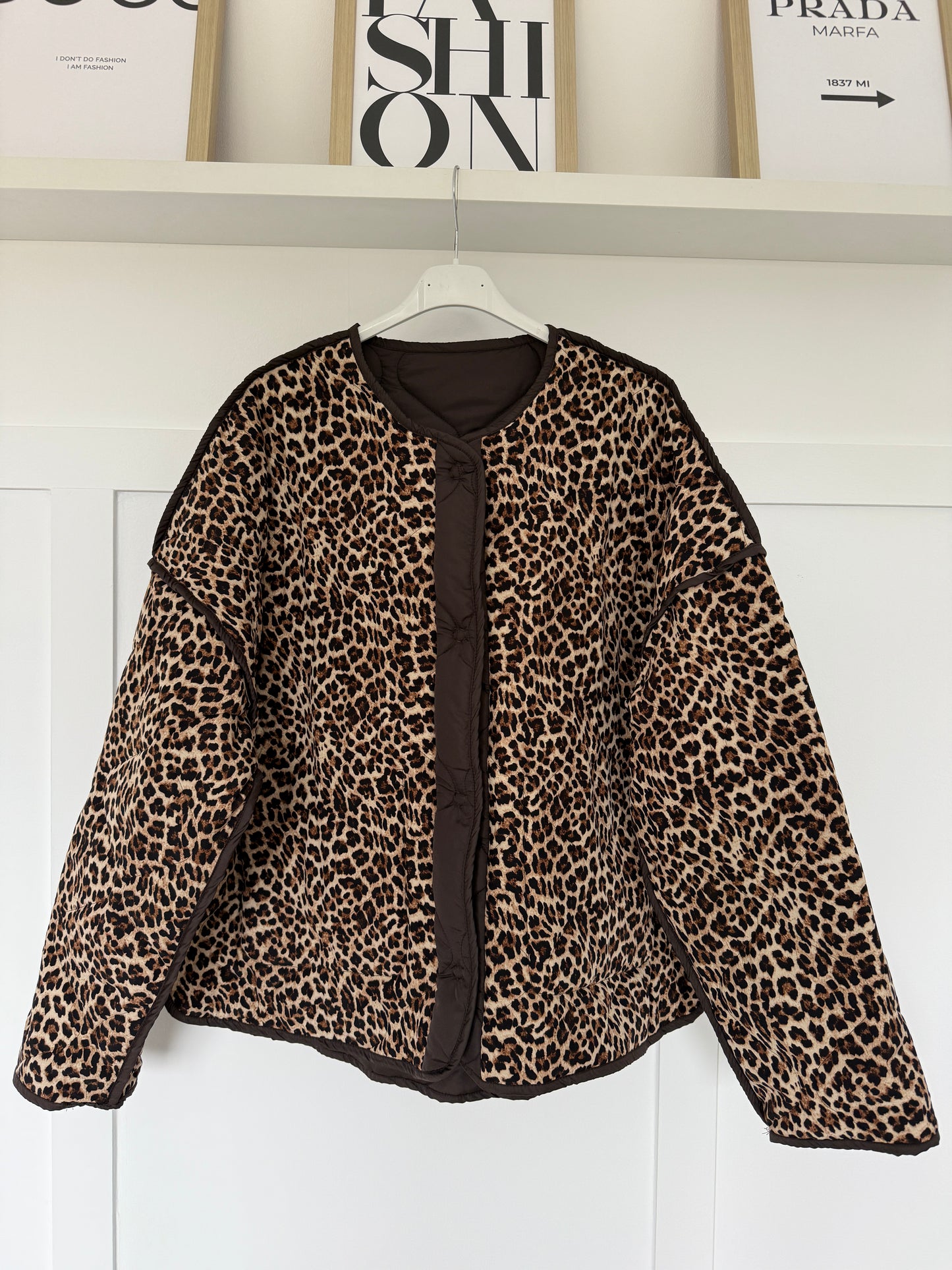 Khaki Reversible Oversized Quilted Jacket