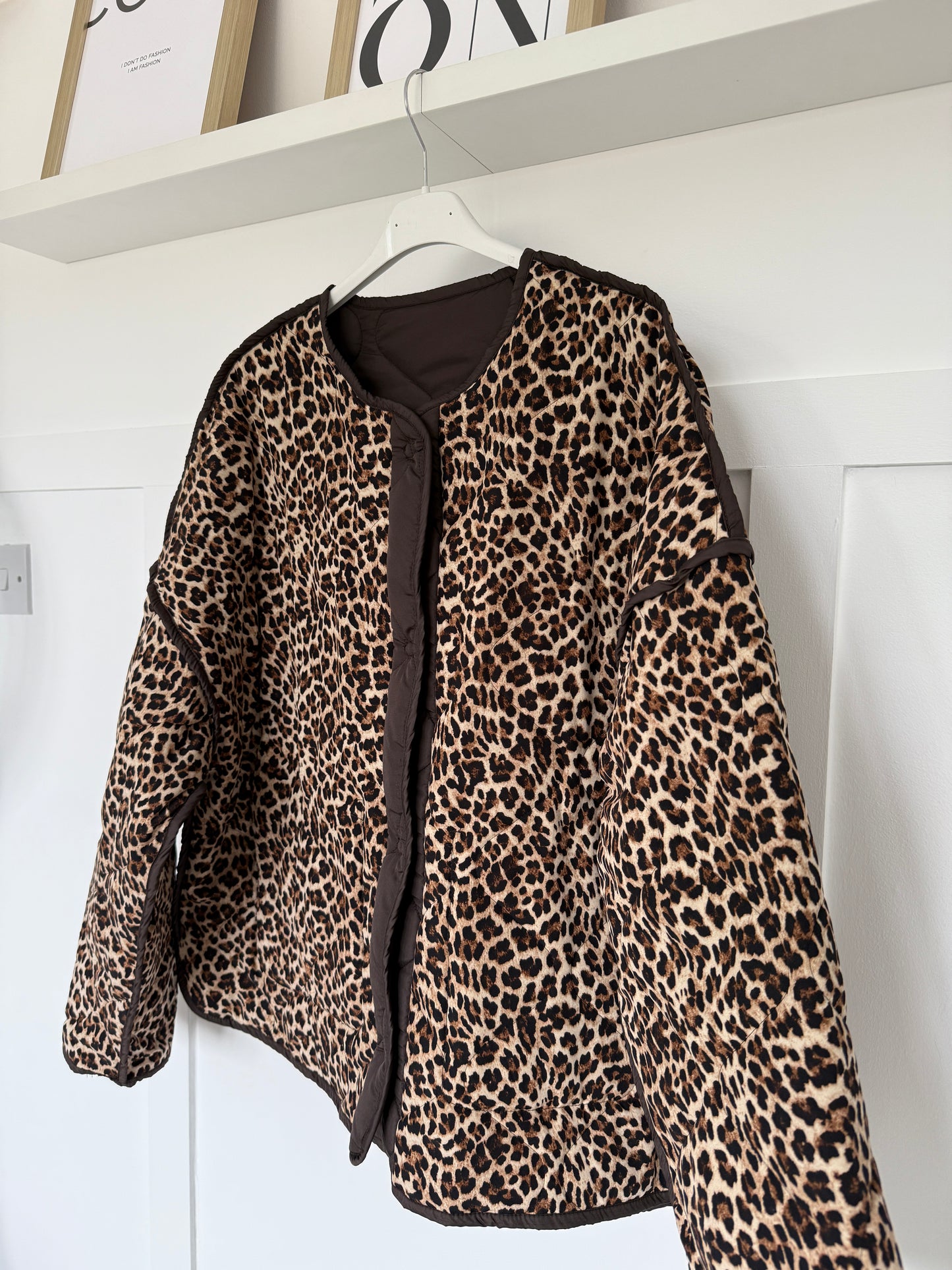 Khaki Reversible Oversized Quilted Jacket