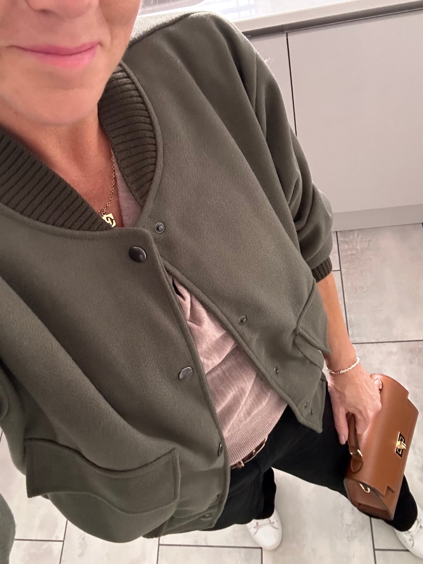 Tan Mini Leather Grab Bag