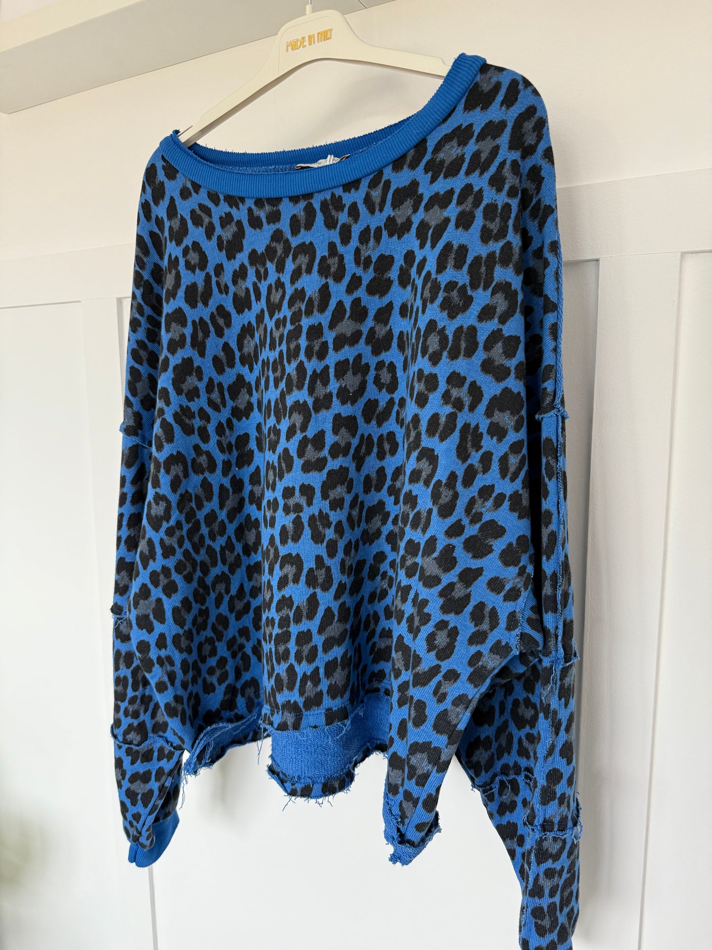 Cobalt Leopard Oversized Sweatshirt