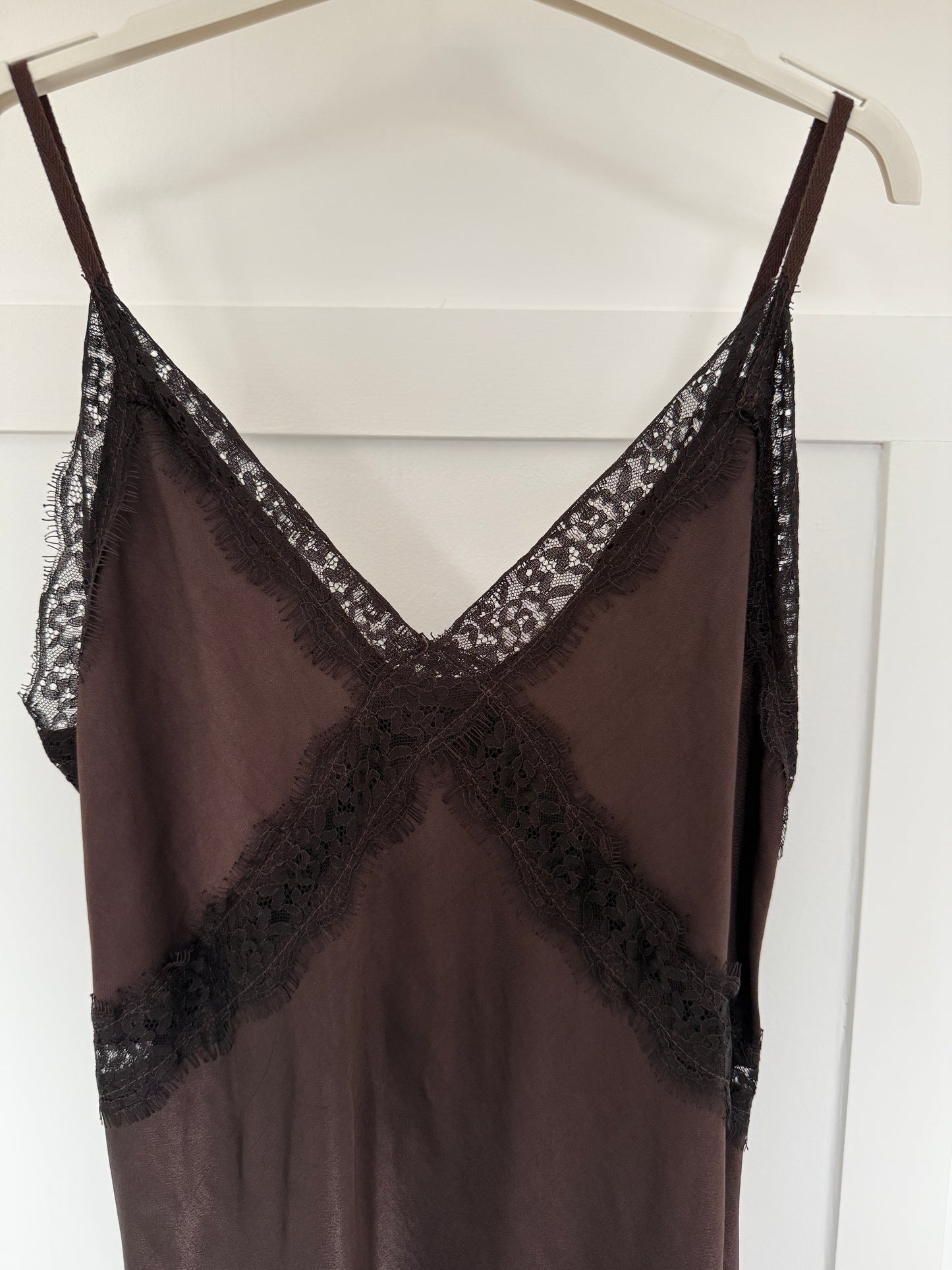 Chocolate Lace Satin Cami Top