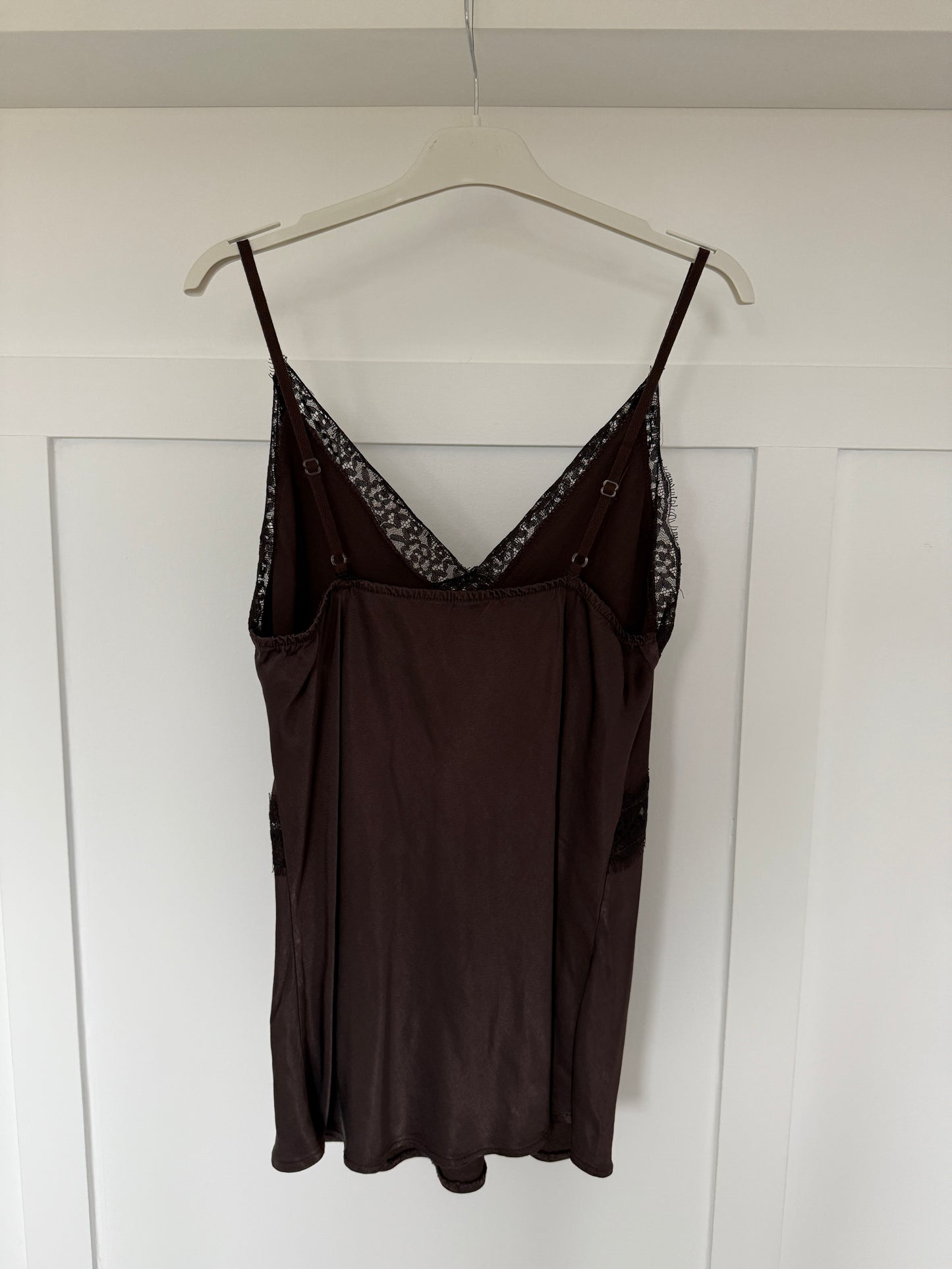 Navy Lace Satin Cami Top