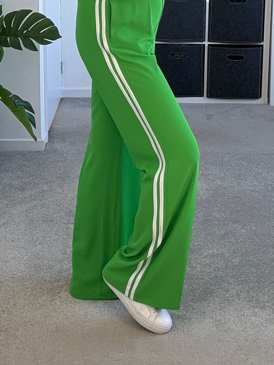 Bon Bon/White Double Stripe Wide Leg Trousers