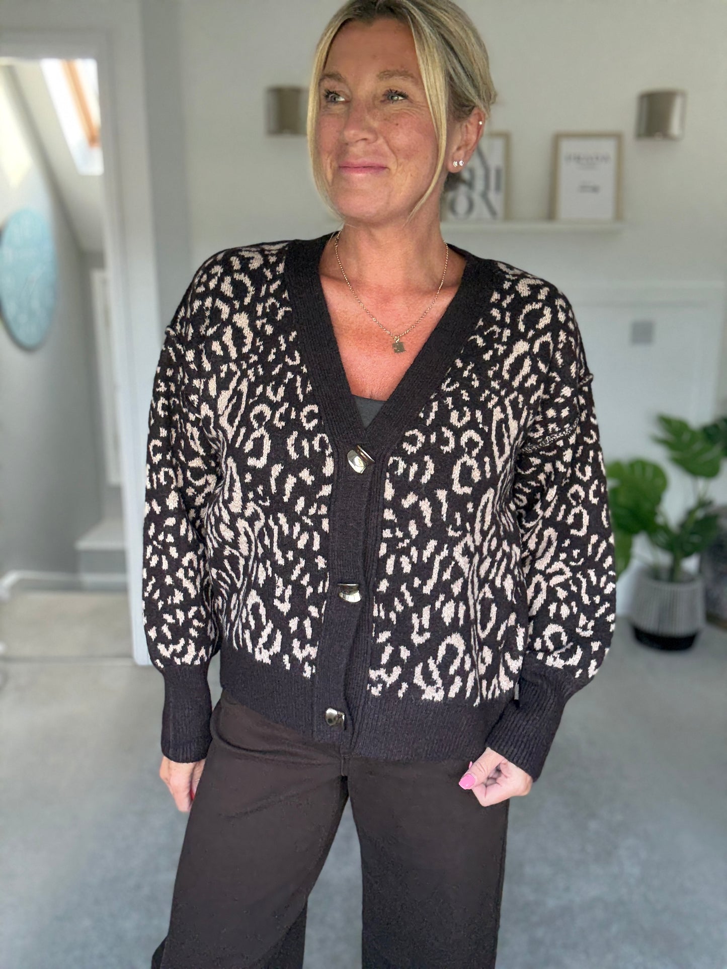Chocloate Leopard Cardigan