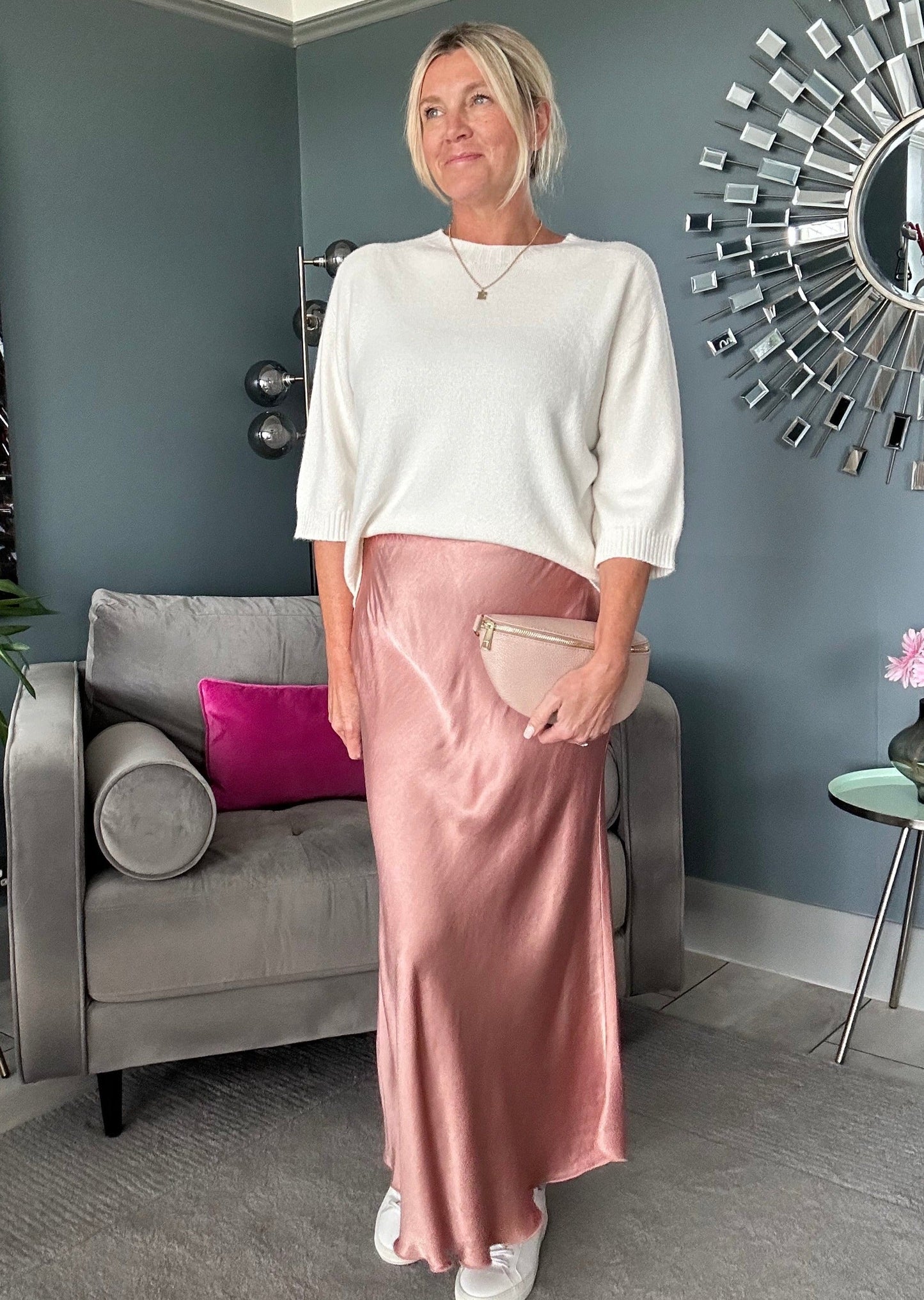 Pink Half Sleeve Jumper