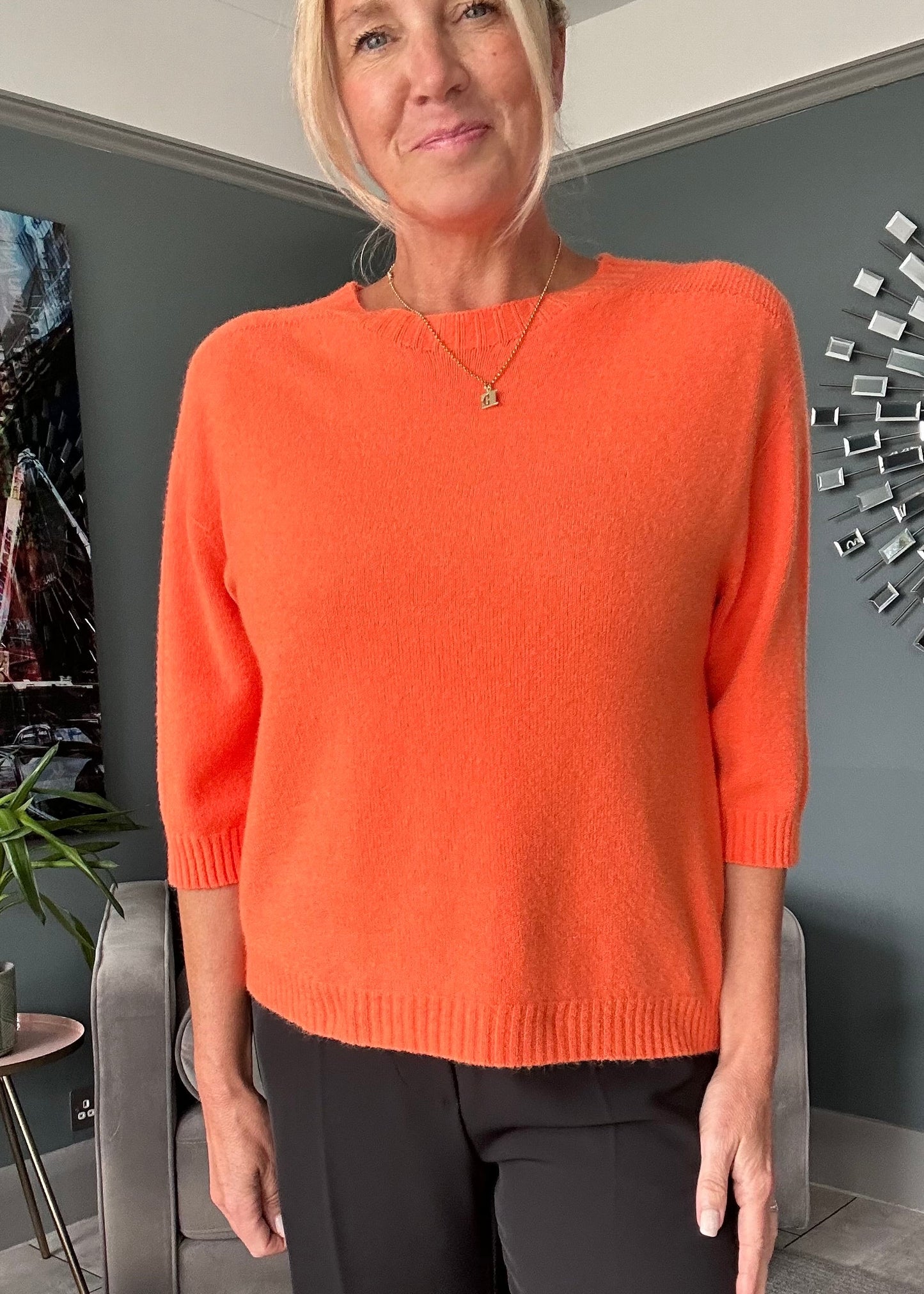 Pink Half Sleeve Jumper