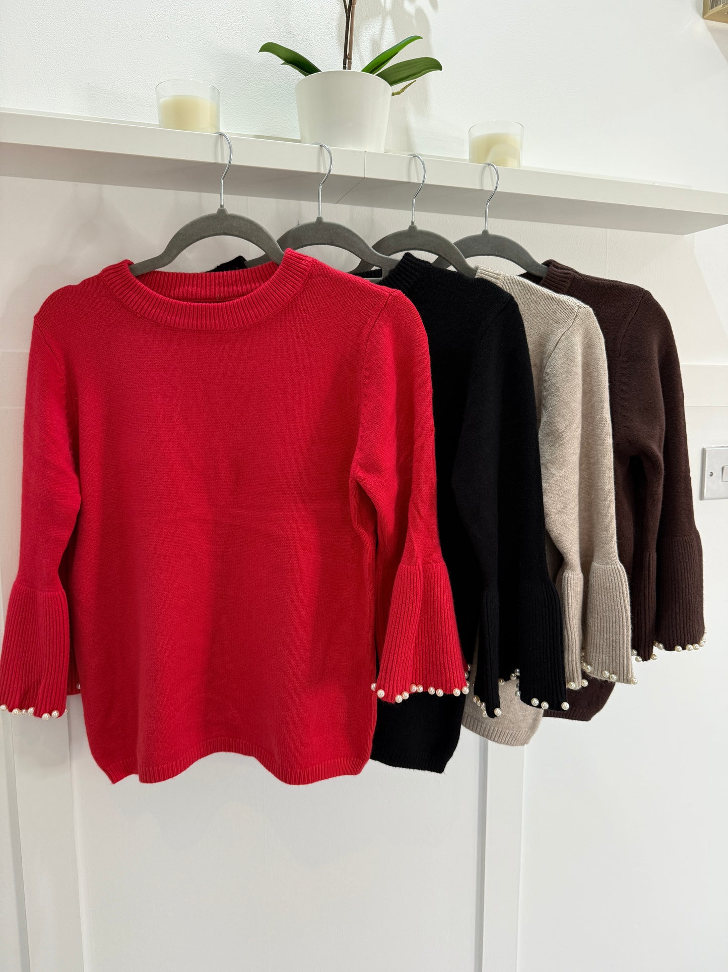 Black Pearl Flute Sleeve Jumper