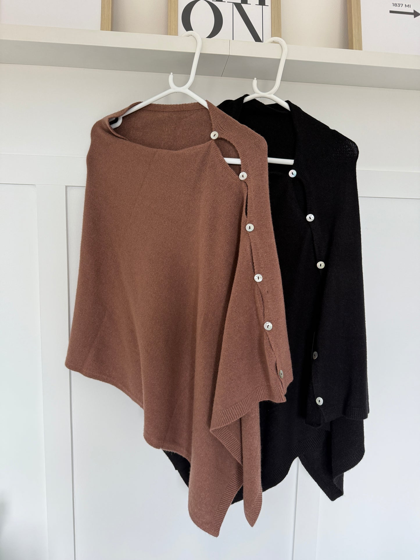 Poncho with Side Buttons