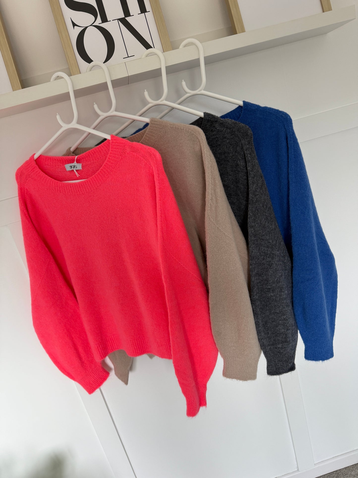 Coral Alpaca Mix Fluffy Jumper