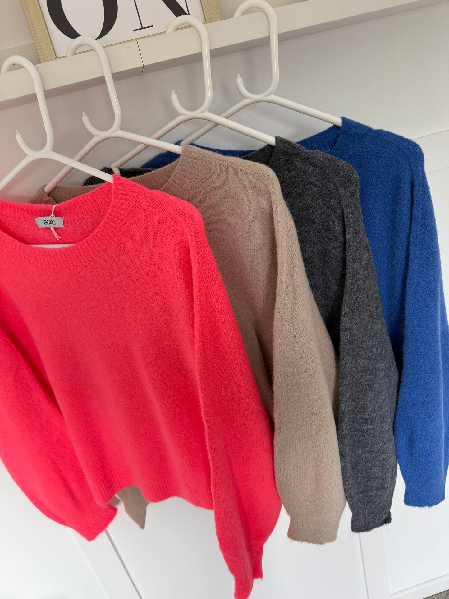 Coral Alpaca Mix Fluffy Jumper