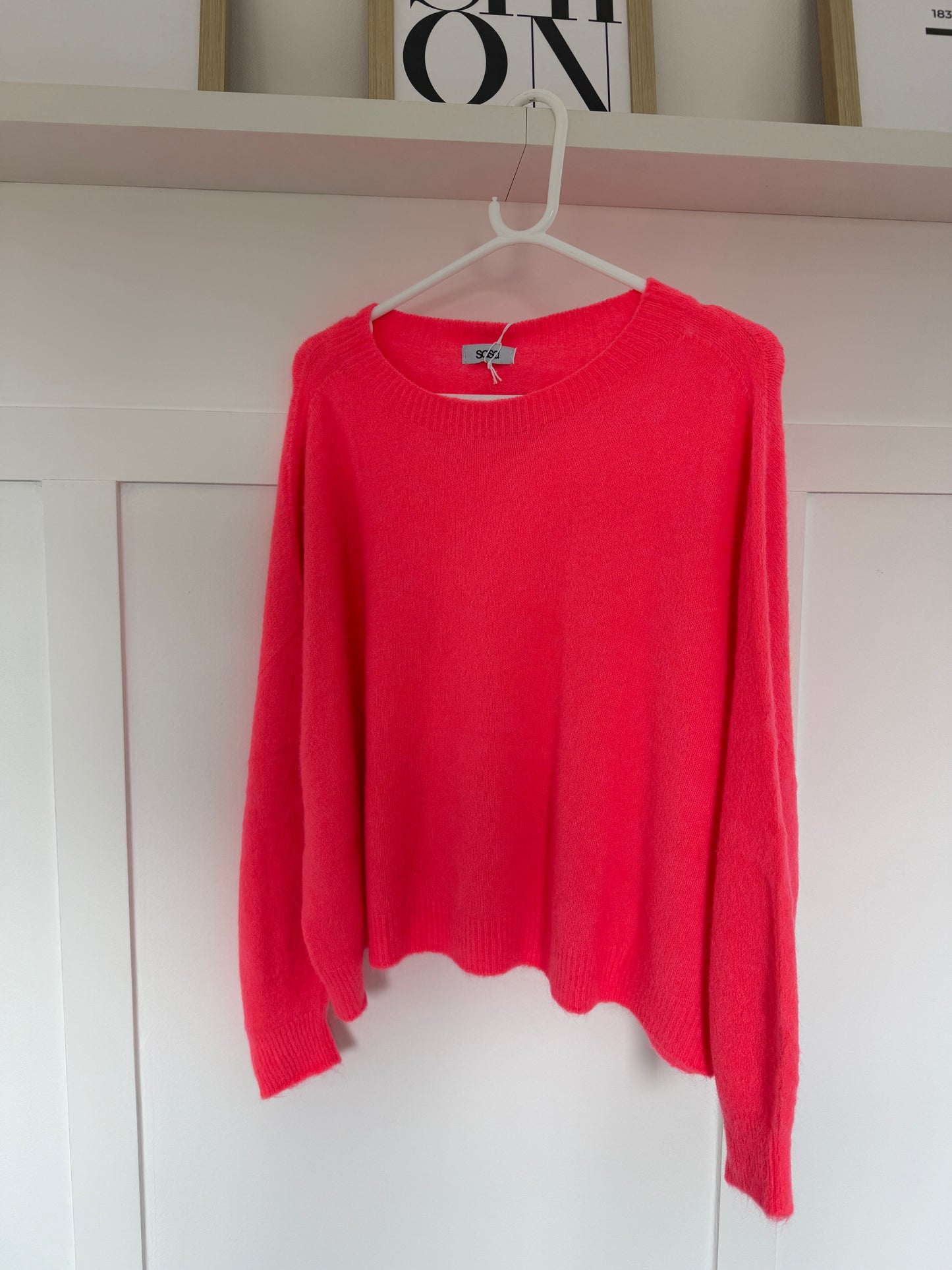Coral Alpaca Mix Fluffy Jumper
