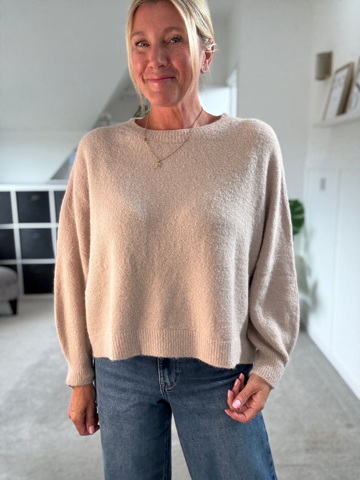 Coral Alpaca Mix Fluffy Jumper