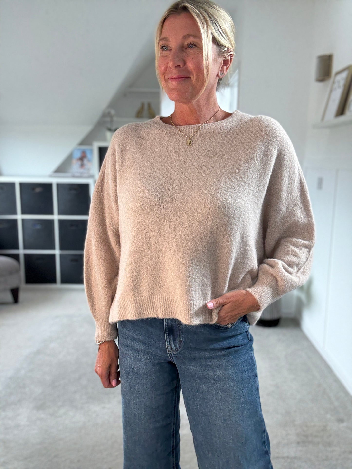 Coral Alpaca Mix Fluffy Jumper