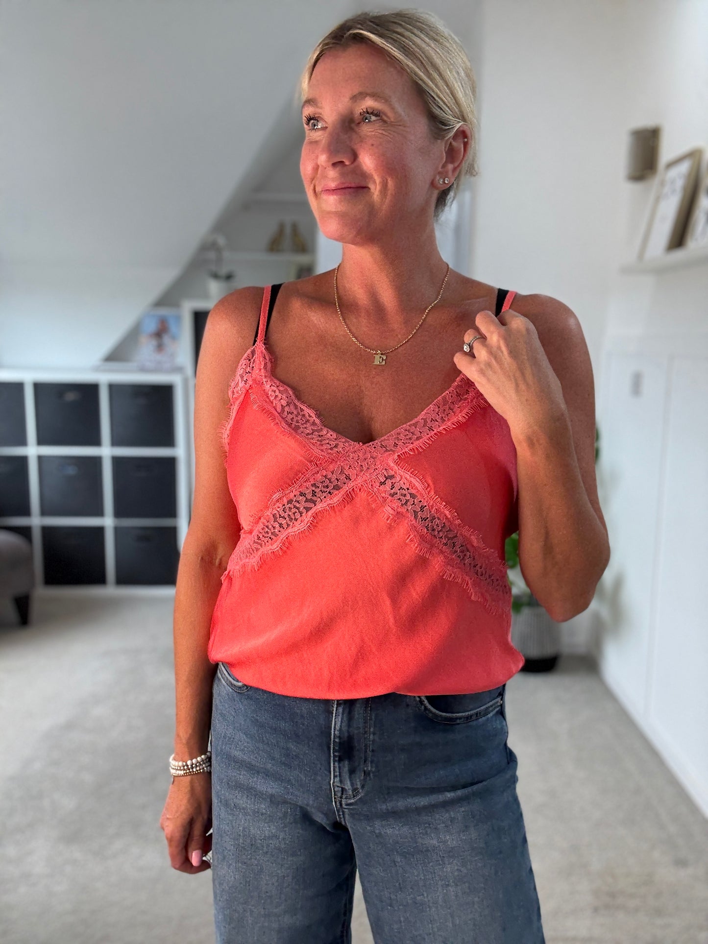 Lace Satin Cami Top