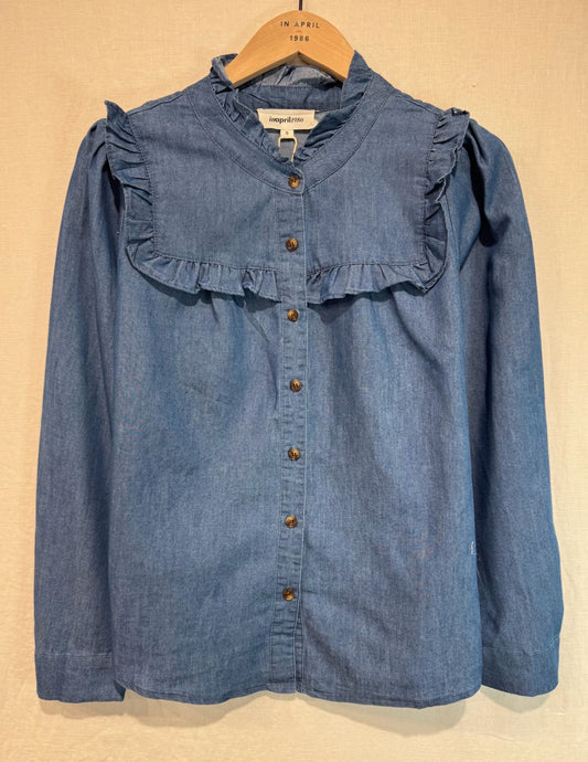 Denim Frill Detail Blouse