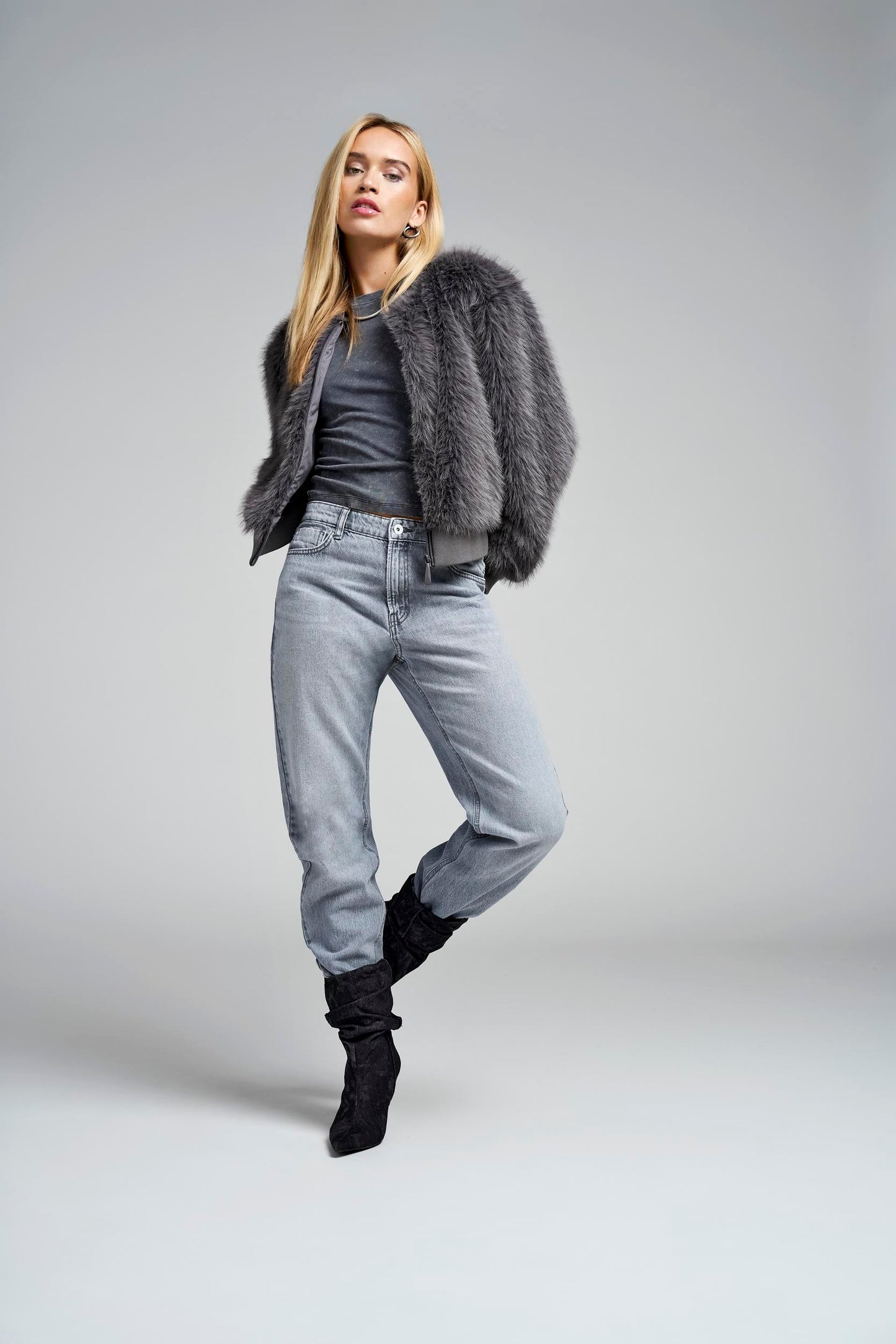 Manny Phantom Faux Fur Bomber Jacket