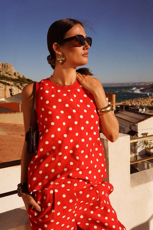 Red/White Polka Dot Top (Co-ord Avail)
