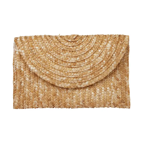Natural straw clutch bag