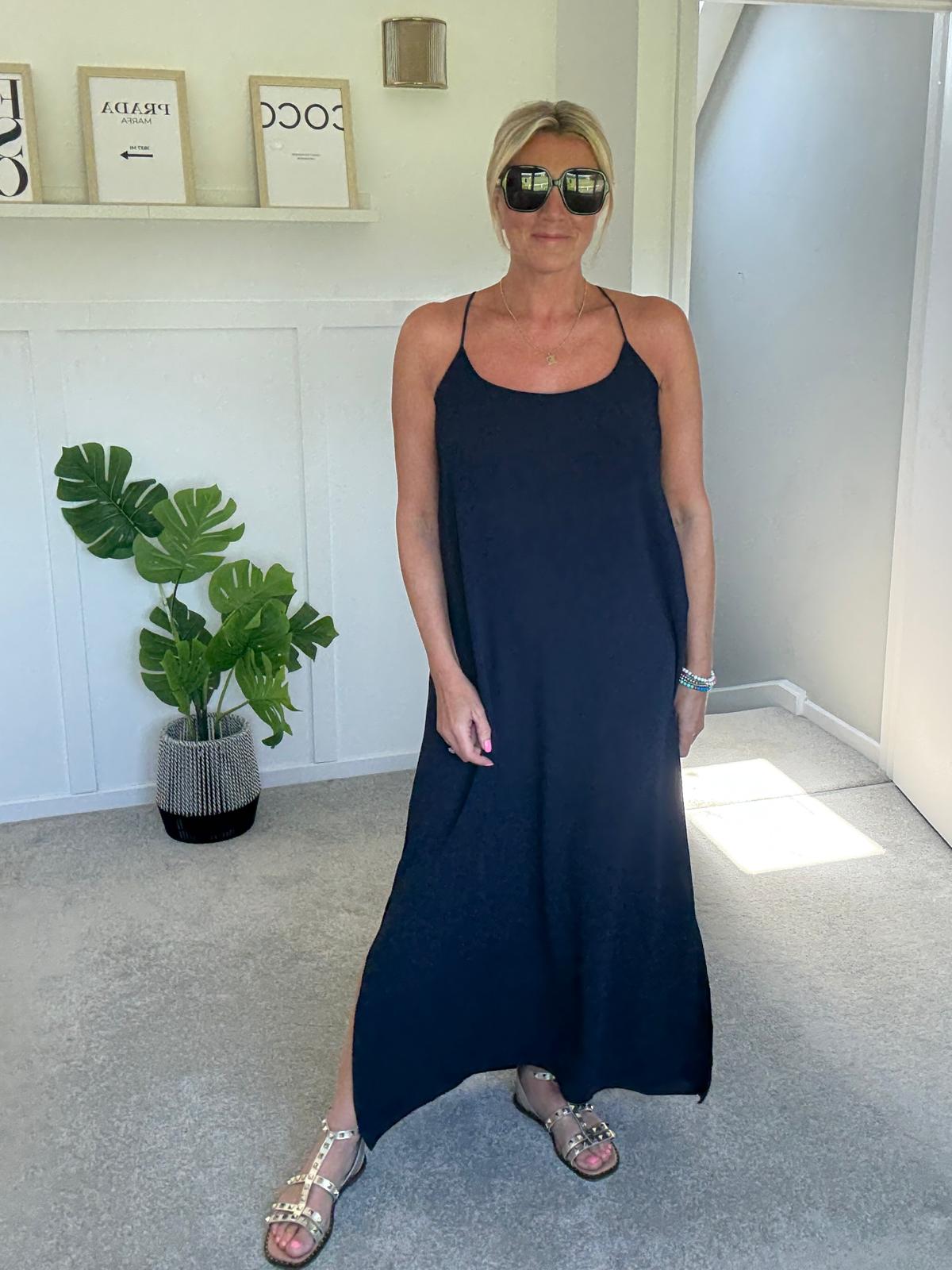 Leopard Print Strappy Cross Back Maxi Dress