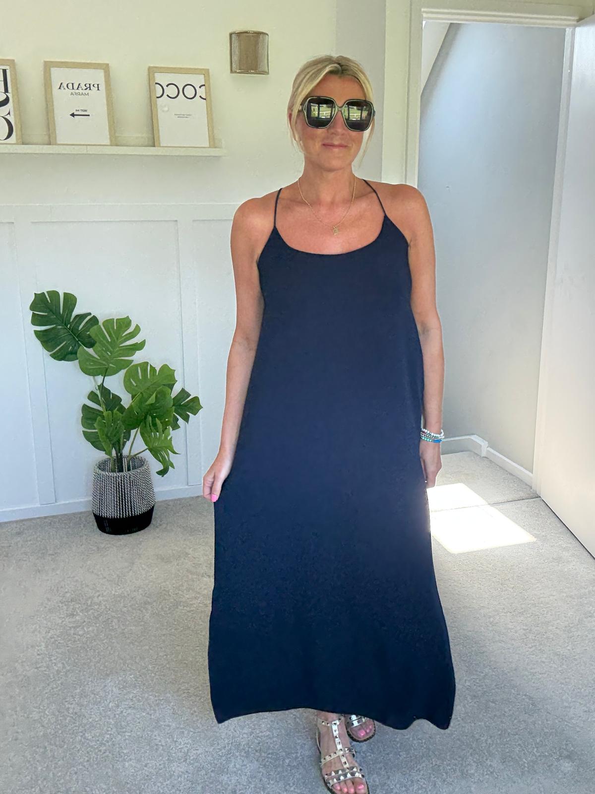 Leopard Print Strappy Cross Back Maxi Dress