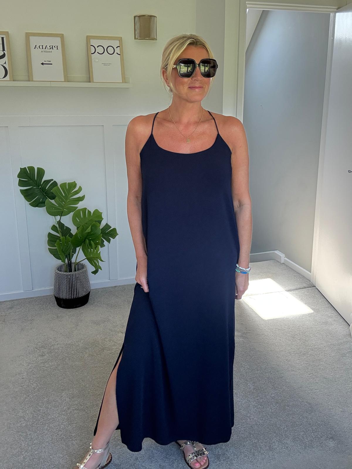 Leopard Print Strappy Cross Back Maxi Dress