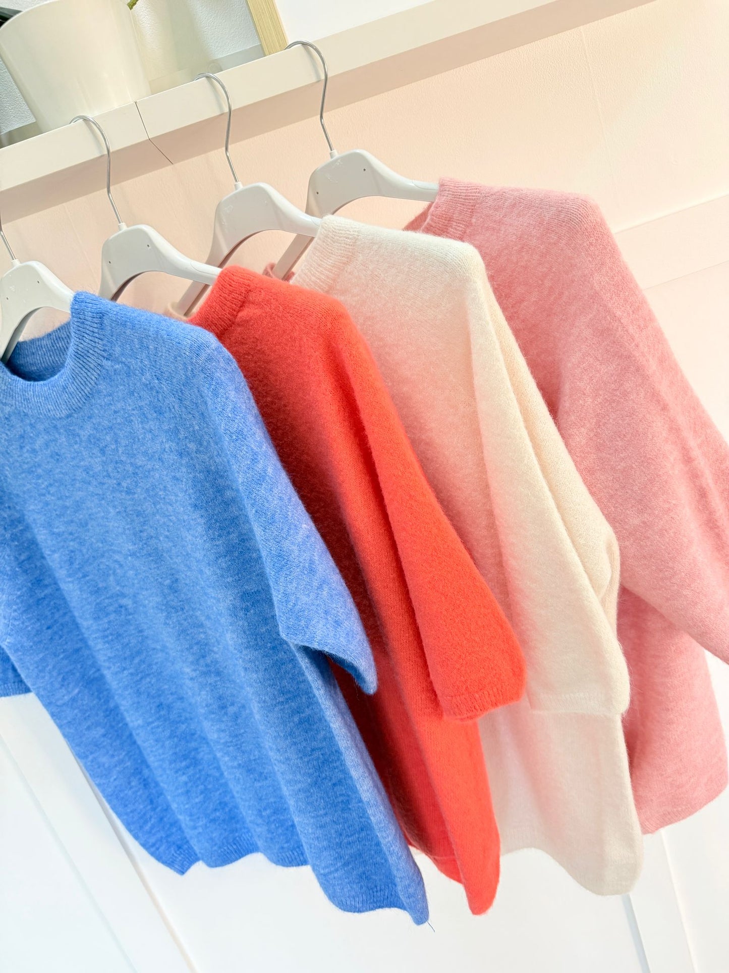 Coral Crew Neck 1/2 Sleeve Jumper