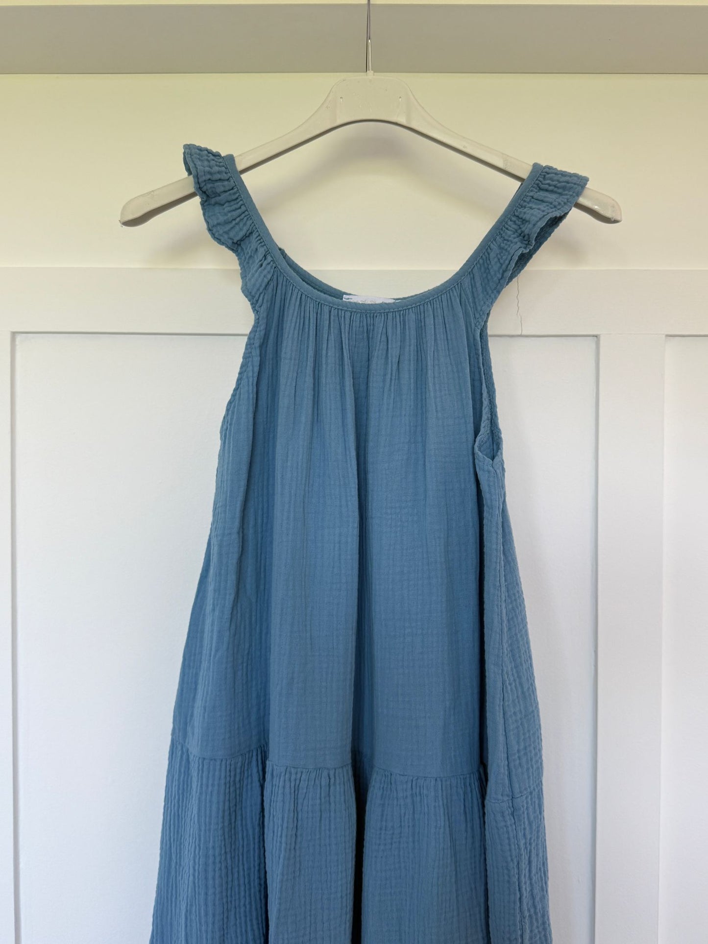 Khaki Frill Shoulder Floaty Dress