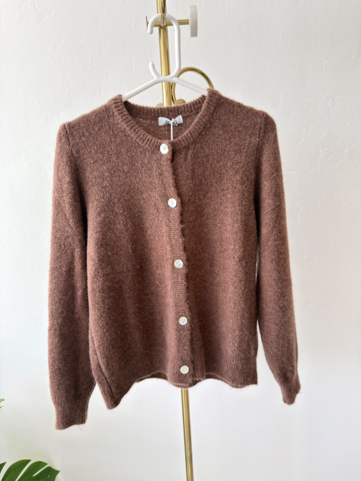 Black Alpaca Mix Button Cardigan