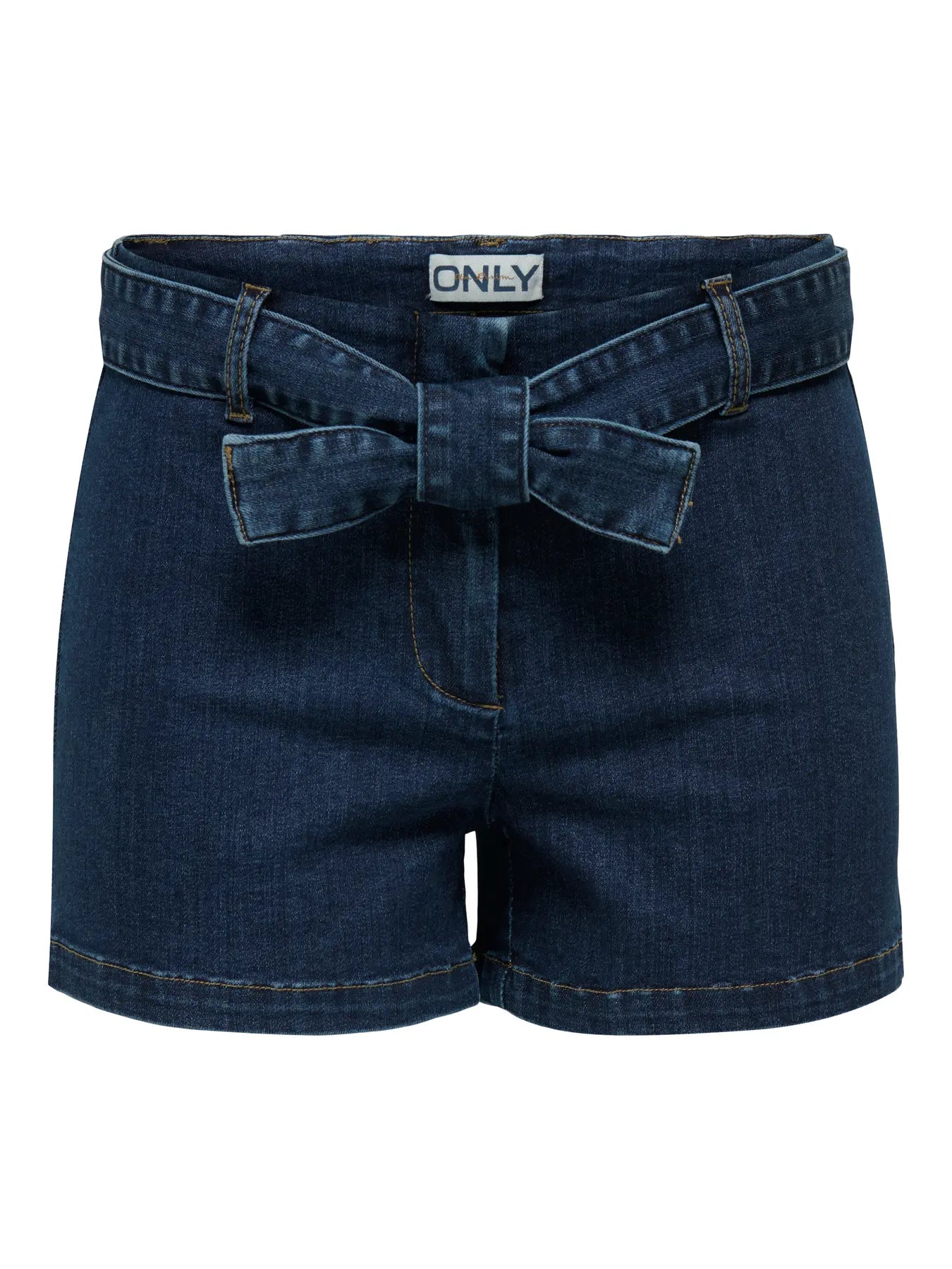 Madison Dark Blue Tie Belt Denim Shorts