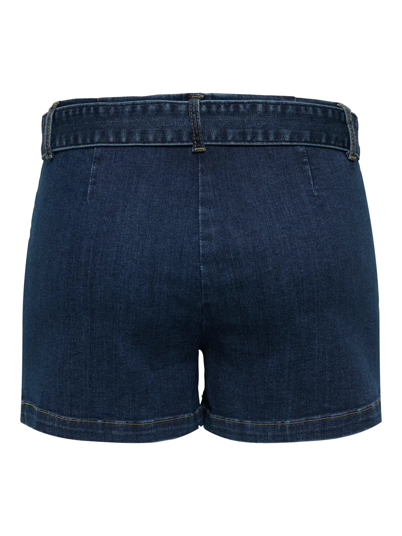 Madison Dark Blue Tie Belt Denim Shorts