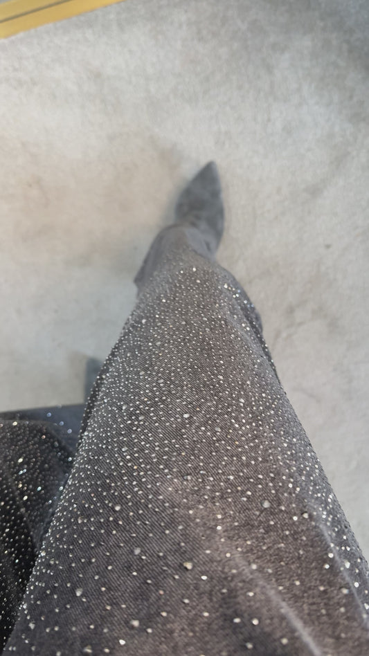 Grey Palone Glitter Barrel Leg Jeans