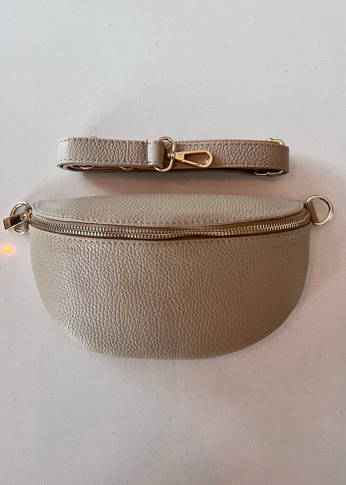 Taupe Leather Bum Bag