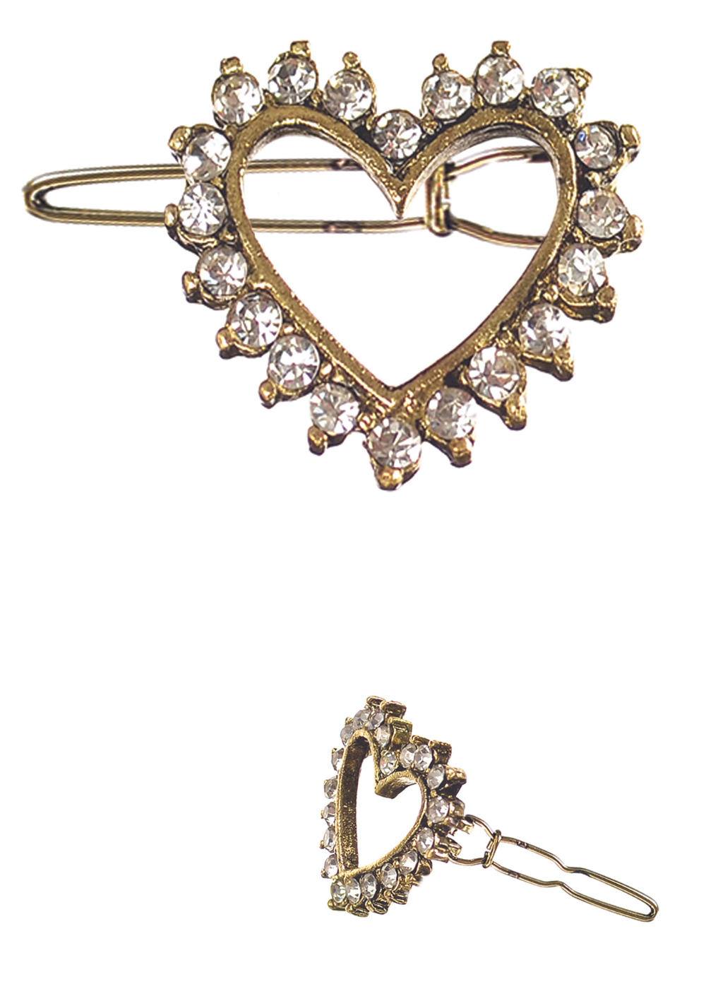 Silver/Diamanté FLORAL Hair Clip