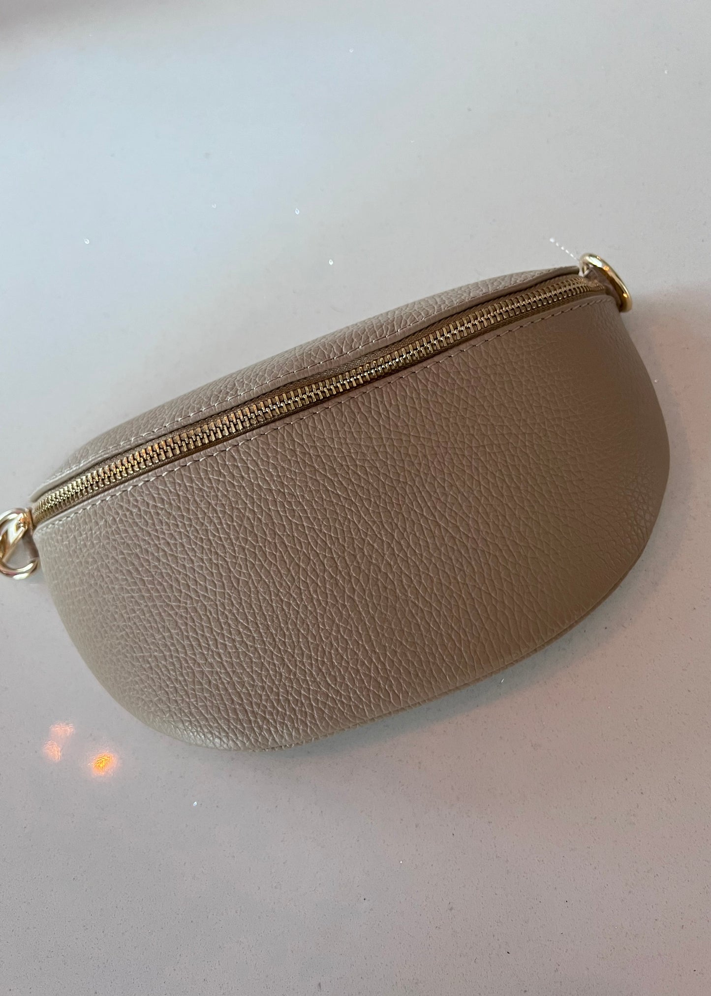 Taupe Leather Bum Bag