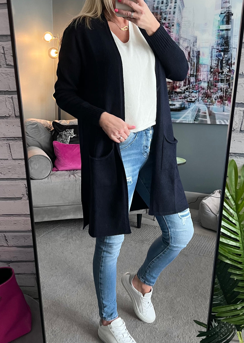 Long black cardigan outfit clearance ideas