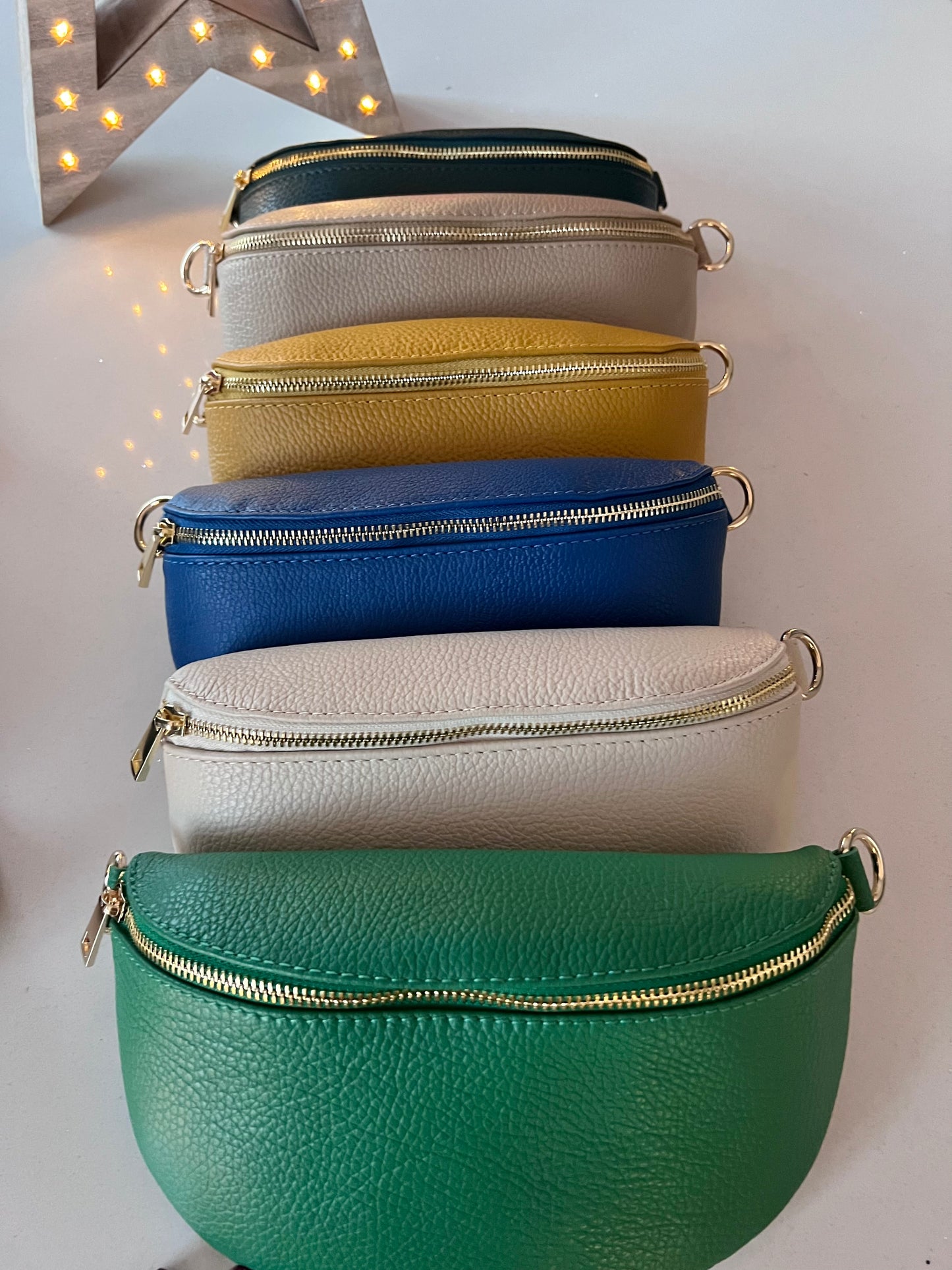 Dark Teal Leather Bum Bag