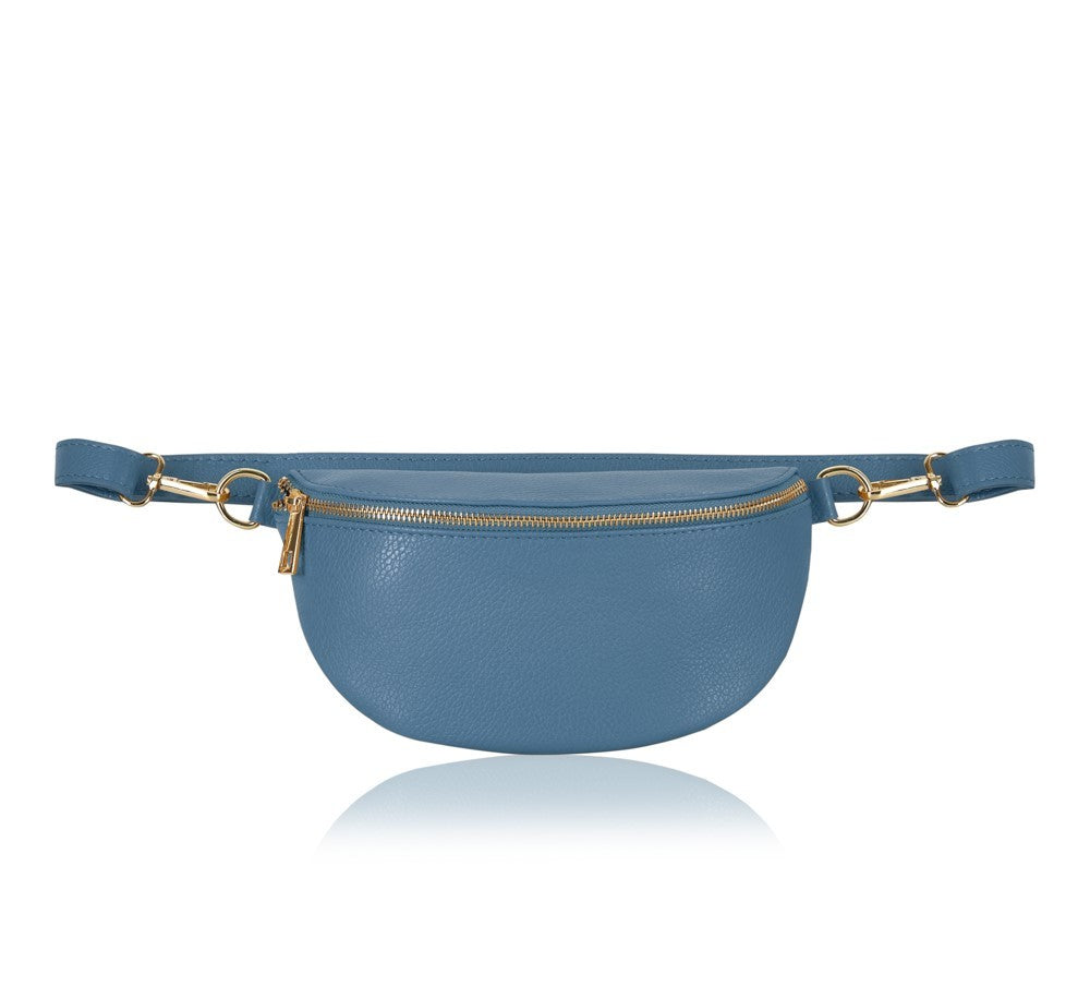 Denim Blue Leather Bum Bag