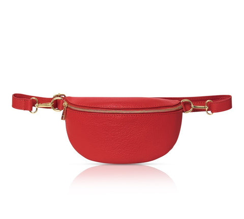Red Leather Bum Bag