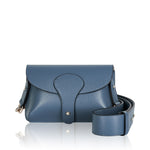 Denim Blue Mini Leather Cross Body Bag