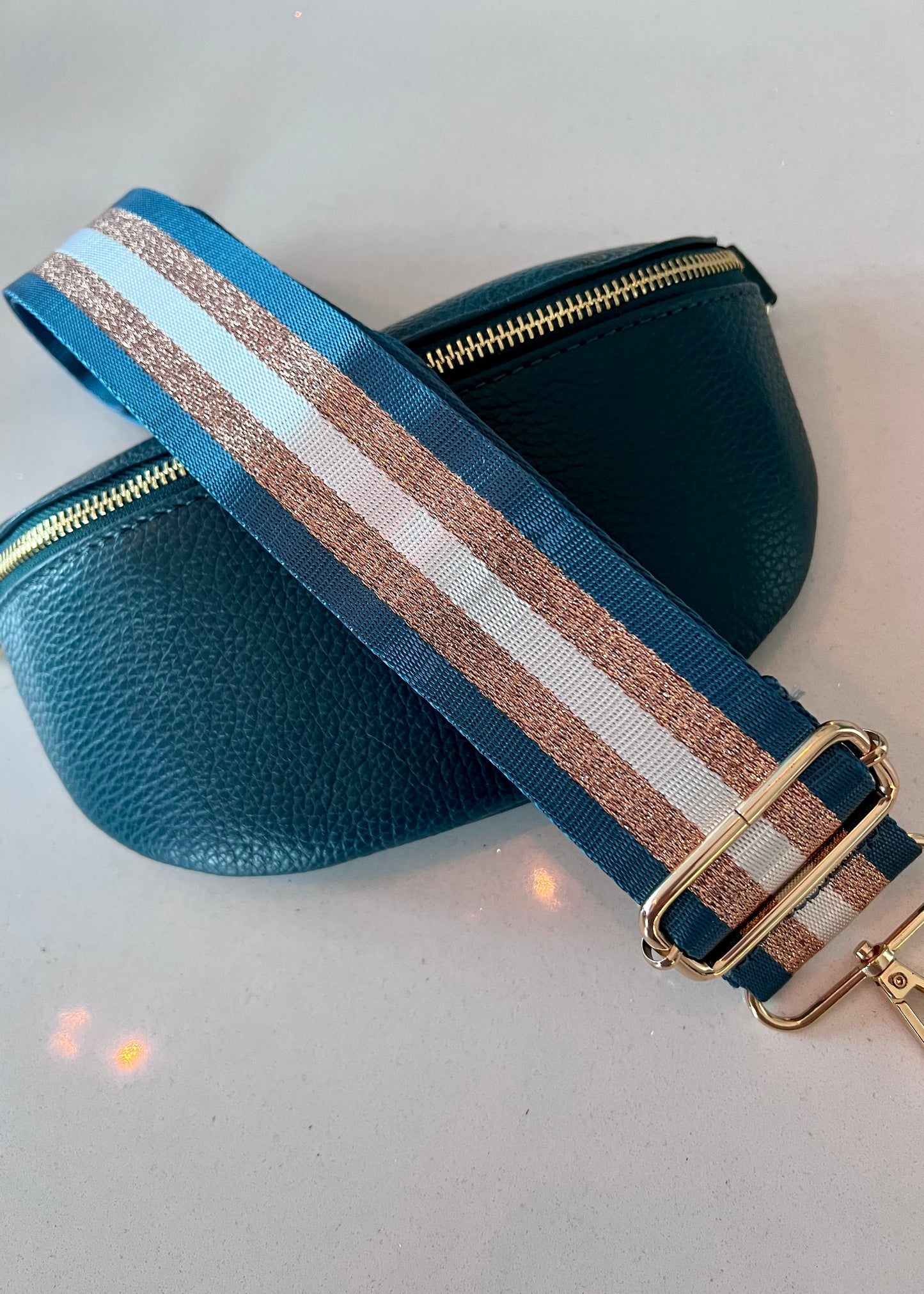 Dark Teal Leather Bum Bag
