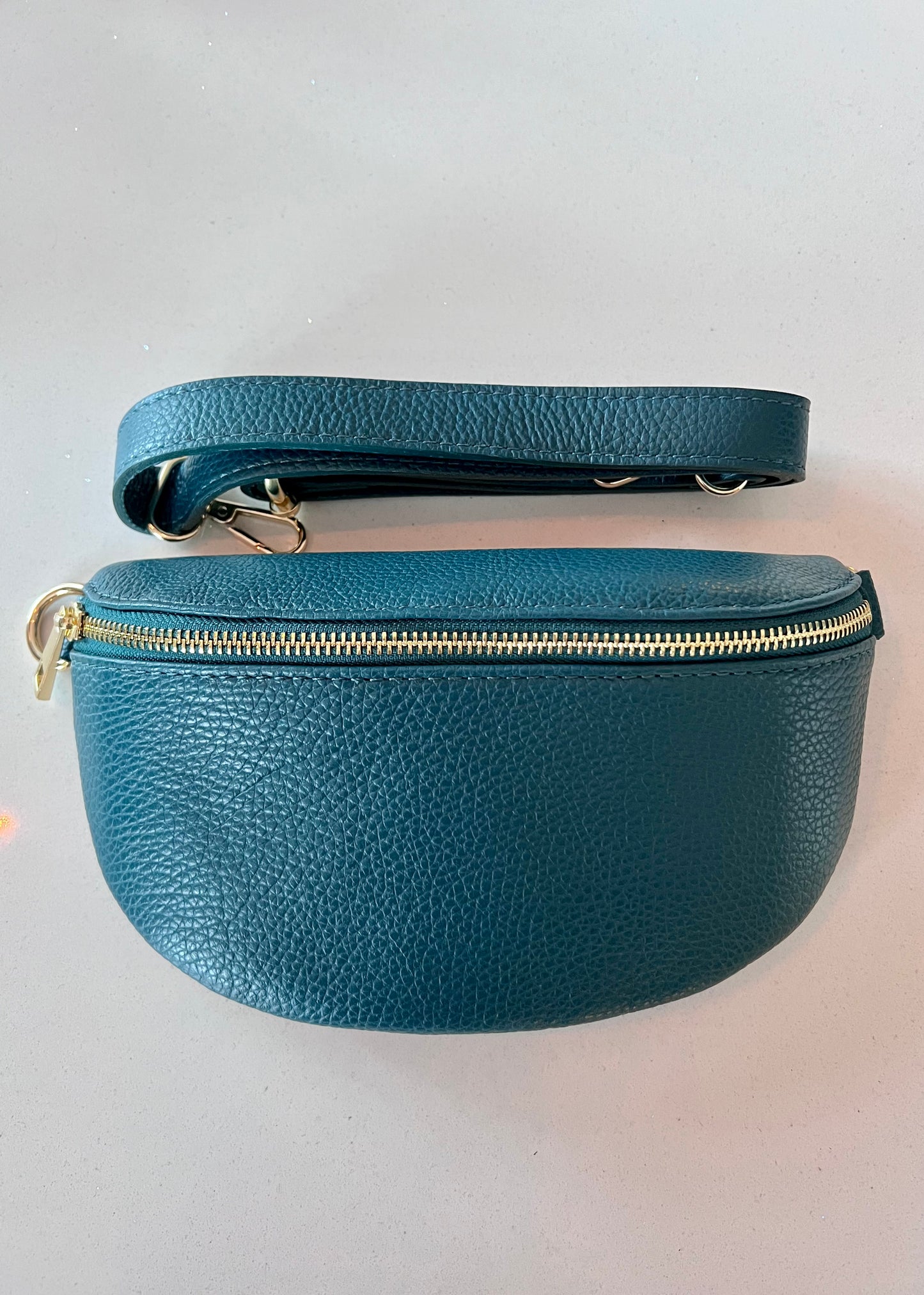 Dark Teal Leather Bum Bag