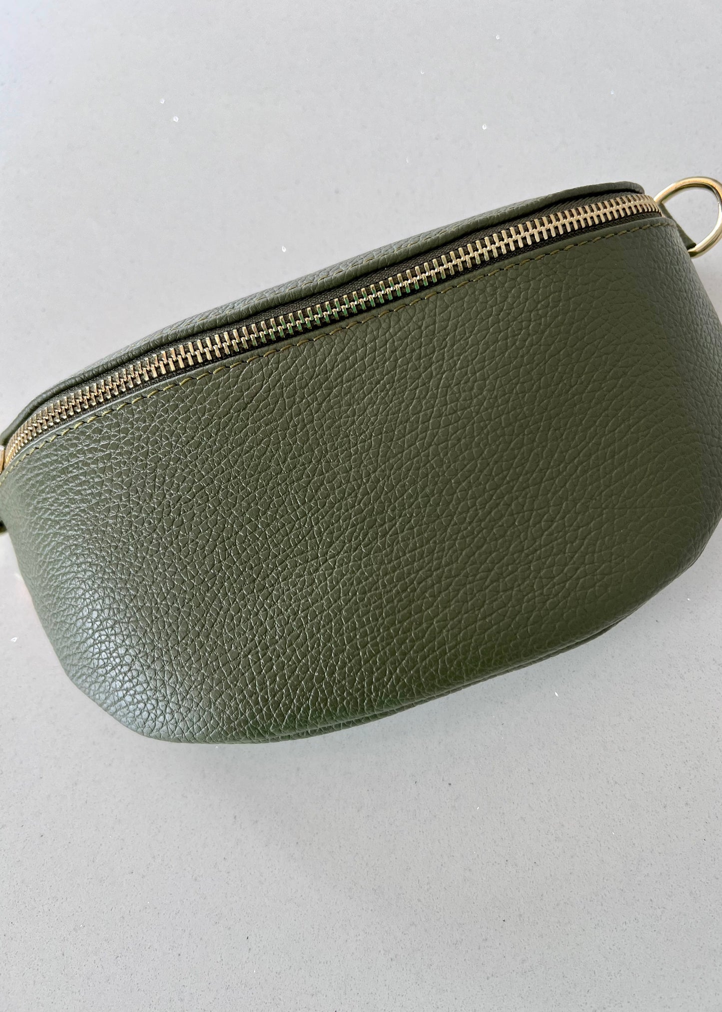 Khaki Leather Bum Bag