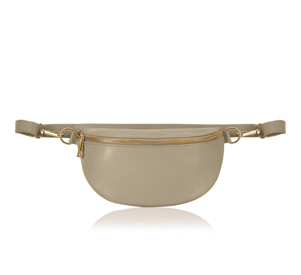 Taupe Leather Bum Bag