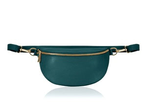 Dark Teal Leather Bum Bag