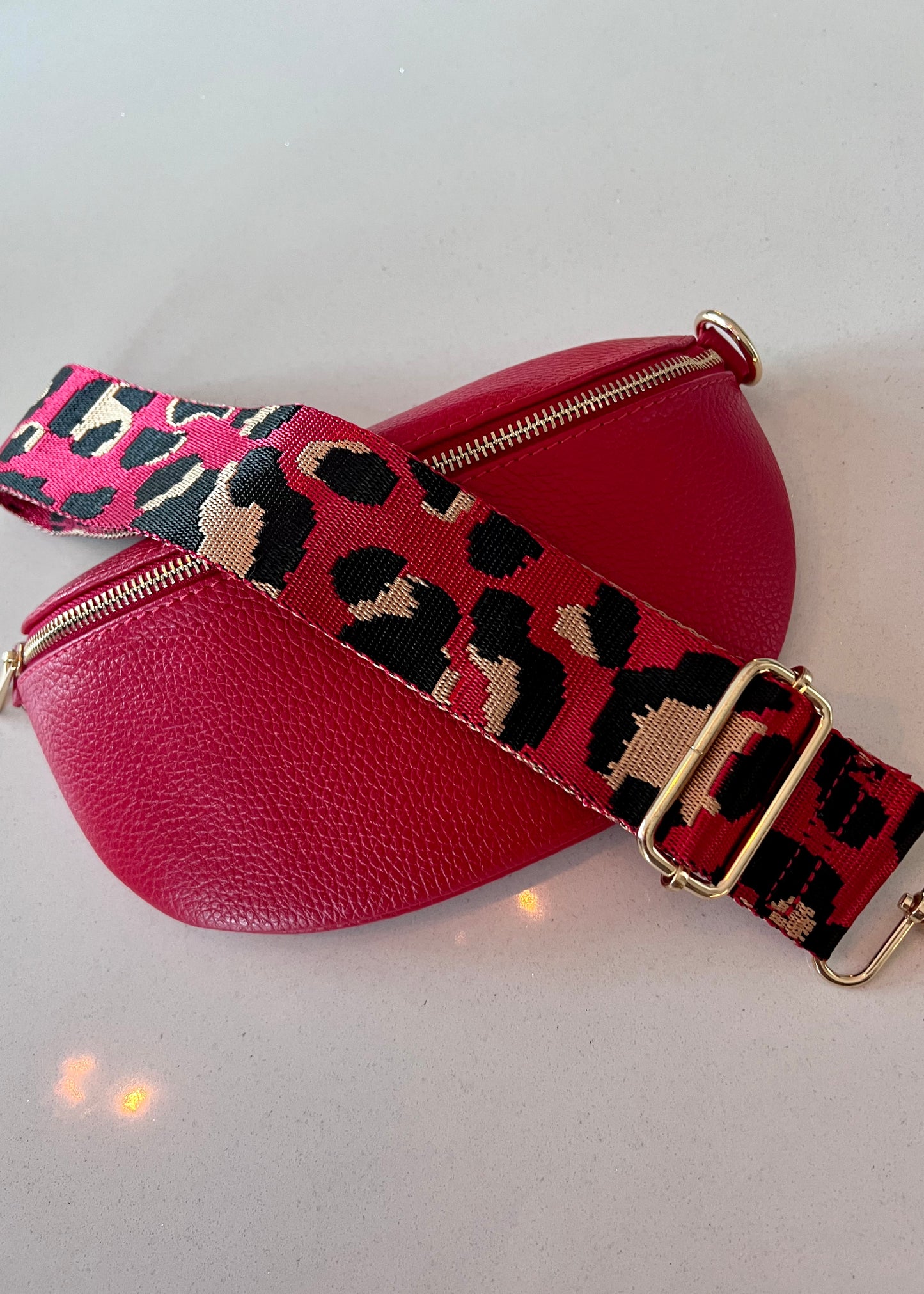 Red Leather Bum Bag