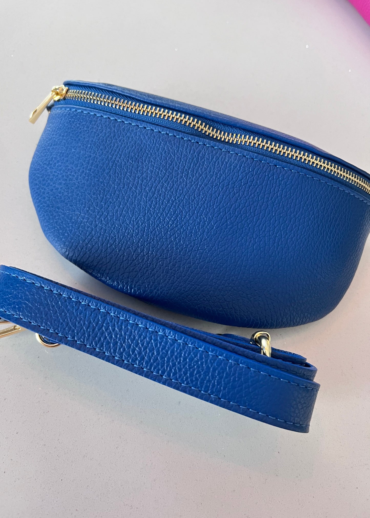 Cobalt Leather Bum Bag