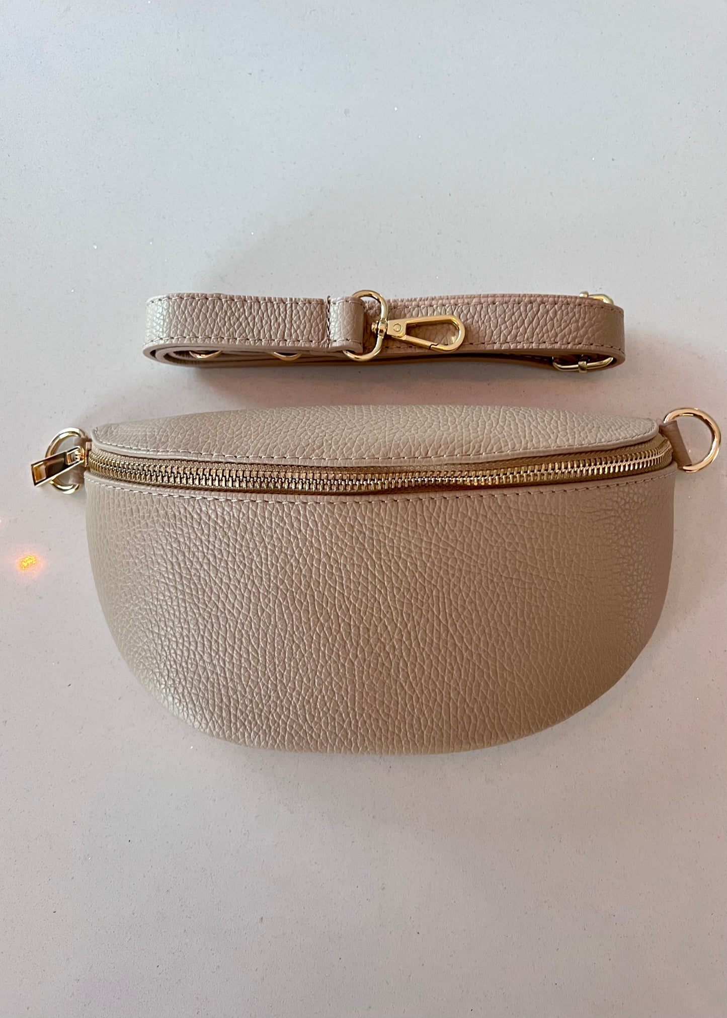 Taupe Leather Bum Bag