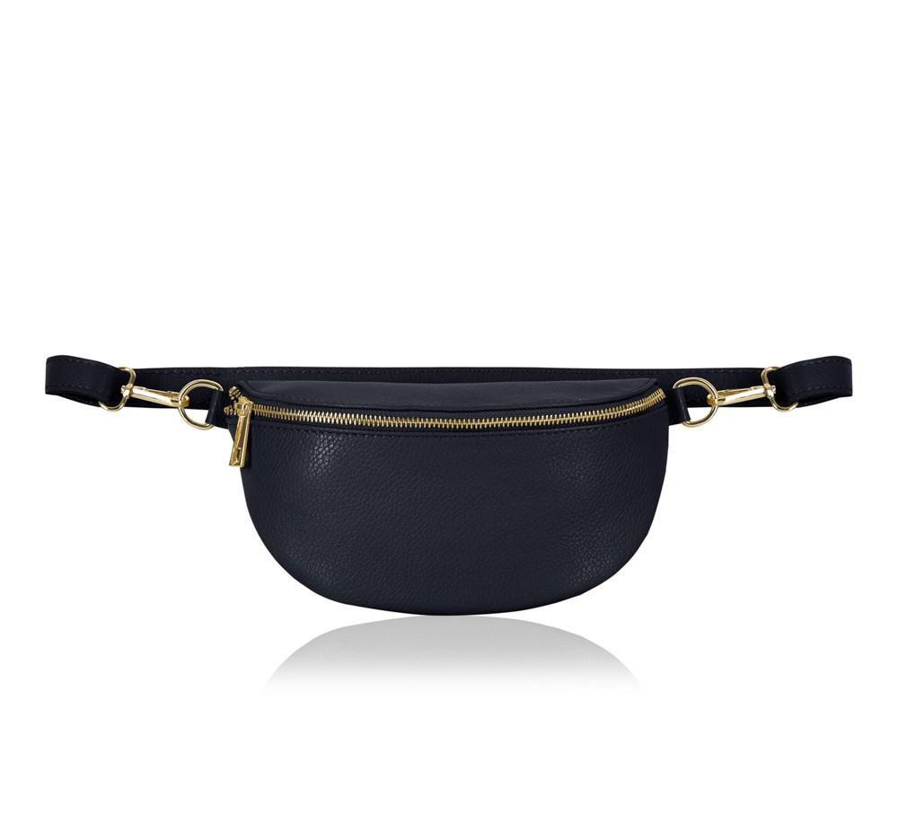 Black Leather Bum Bag