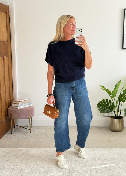 Navy S/Sleeve Batwing Jumper