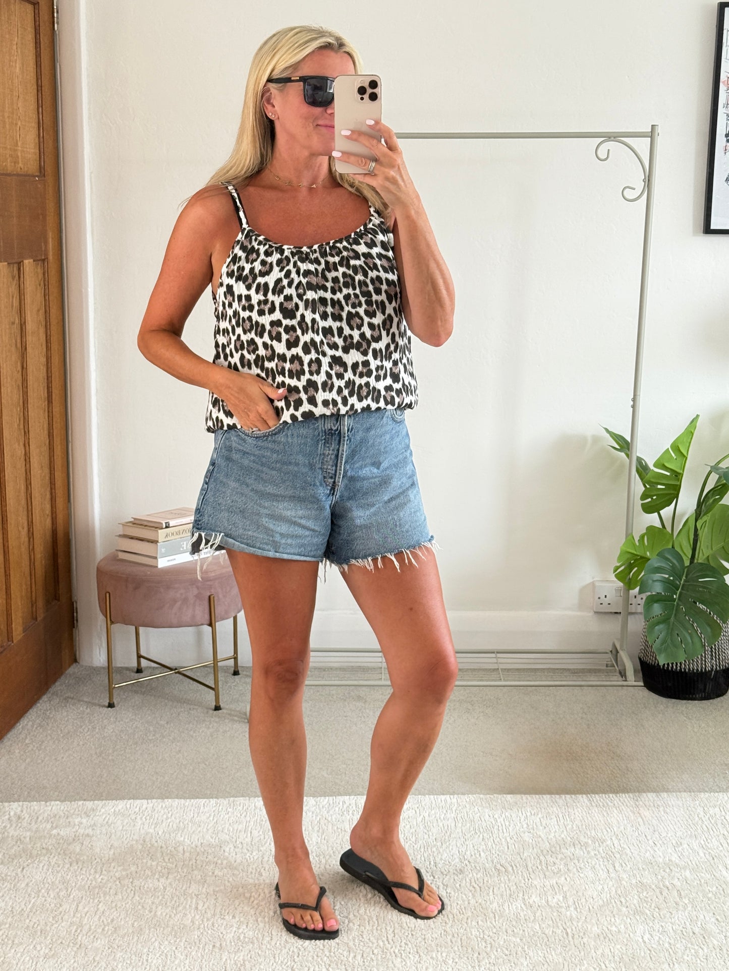 Leopard Print Cheesecloth Cami Top
